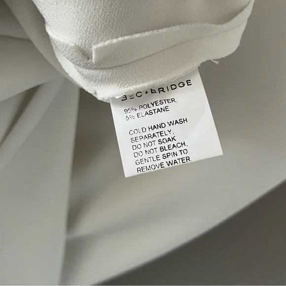 BEC & BRIDGE Ivory Iris V-Neck Stretchy Midi Dress Size 8 - Picture 15 of 15